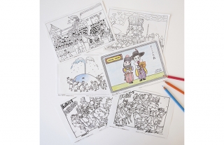 長崎くんち　ぬり絵で庭先回り